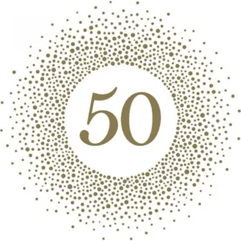 Papírový ubrousek Paper Design Ubrousek 50 se zlatými tečkami (50 golden dots)