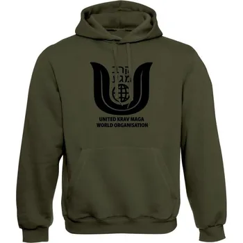 Pánská móda Mikina s kapucí United Krav Maga BIG - olivová