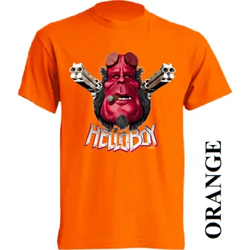 Chlapecké tričko detske-levne-bavlnene-tricko-potisk-Hellboy Barva: Orange - oranžová, velikost: 164