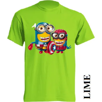 Chlapecké tričko detske-levne-bavlnene-tricko-potisk-mimon-Spiderman-Kpt-Amerika Barva: Lime - limetková, velikost: 104
