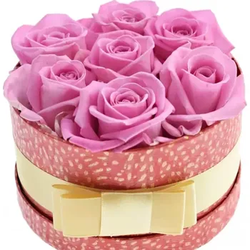 umělá květina Krabička růží AQUA červená 13,5x8cm