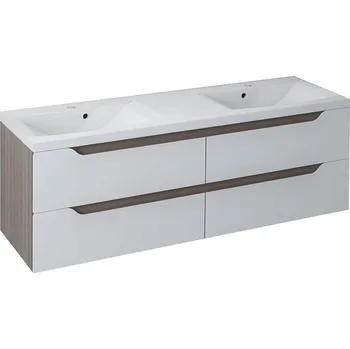 Nábytek WAVE dvojumyvadlová skříňka 149,7x50x47,8cm, bílá/mali wenge