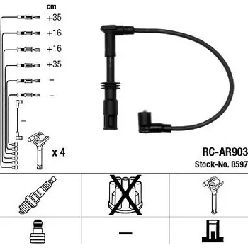 Zapalovací kabel Sada kabelů pro zapalování NGK RC-AR903
