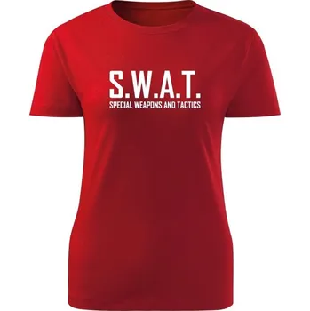 Dámské tričko Dámské tričko SWAT Special Weapons And Tactics - červená