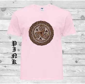 Dívčí tričko detske-levne-bavlnene-tricko-potisk-keltsky-slunecni-kruh Barva: Pink - růžová, velikost: 164