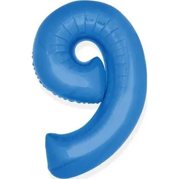 Balón foliový číslice MODRÁ 35 cm - 9 (NELZE PLNIT HELIEM) - GoDan