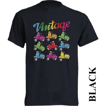 Chlapecké tričko detske-levne-bavlnene-tricko-potisk-moped Barva: Black -černá, velikost: 128