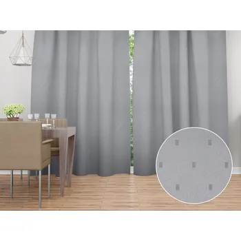 ubrus Dekorační závěs TF-080 Obdélníčky na šedém 150x140 cm