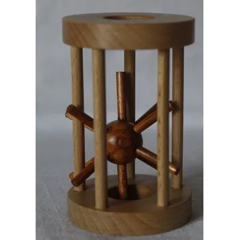 Hlavolam Ježek v kleci dřevěný, elegantní, tmavý