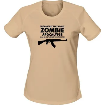 Dámské tričko Dámské funkční tričko Zombie Apocalypse vz. 58 / CZ 858 Tactical - písková
