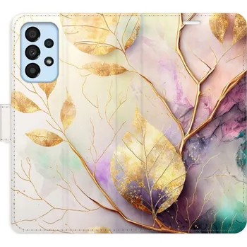 Pouzdro na mobilní telefon Flipové pouzdro iSaprio - Gold Leaves 02 - Samsung Galaxy A33 5G