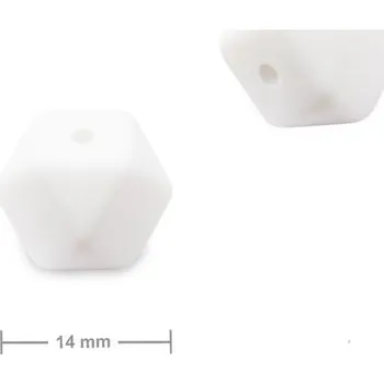 Dětské navlékací korálky Silikonové korálky hexagon 14 mm Snow White