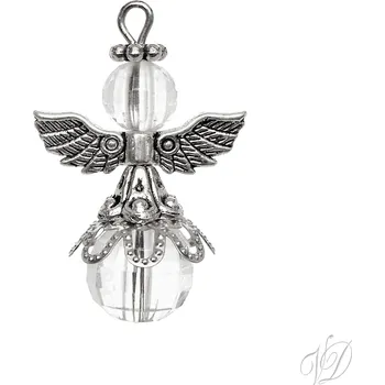 Vánoční dekorace Korálkový andělíček pro štěstí Q (Dekorace Anděl z korálků - Vánoční ozdoba Andílek pro štěstí)