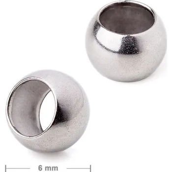 Materiál na výrobu šperku Korálek z chirurgické oceli 316L se širokým průtahem 6 mm