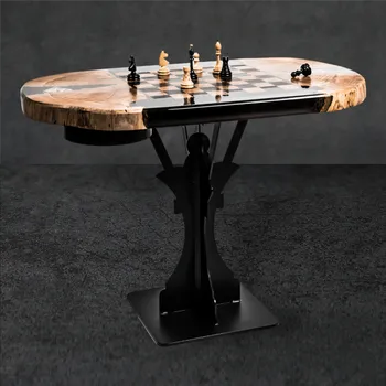 Šachy Dřevěný šachový stůl F.L. - design
