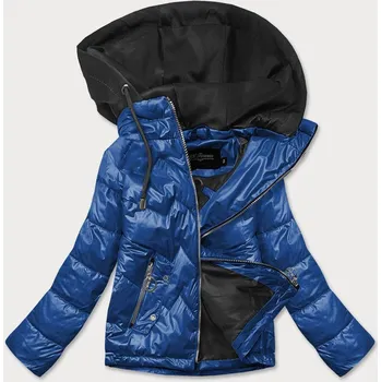 Modro/černá dámská bunda s kapucí (BH2003) odstíny modré XL (42)