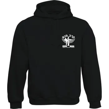 Pánská mikina Mikina s kapucí IDF Krav Maga - SIMPLE - černá