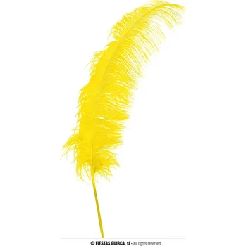 Karnevalový doplněk GuircaŽluté pštrosí peří - brko 65cm