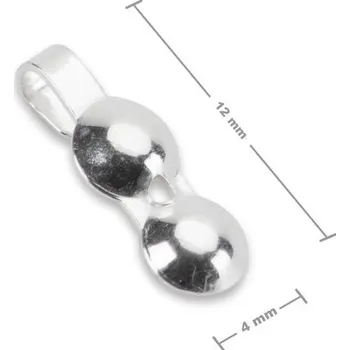Přívěsek Stříbrná dvoumisková kalota s otevřeným očkem 12 x 4 mm