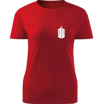 Dámské tričko Dámské tričko Pán času DW TARDIS Small - červená