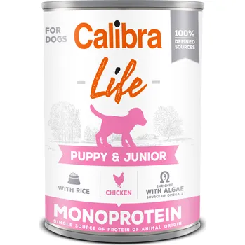 Krmivo pro psa Calibra Dog Life konz. Puppy&Junior Chick&Chick hearts&rice 400g (min.odb. 12ks)