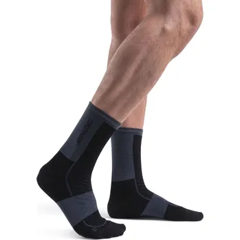 Pánská móda Pánské merino ponožky ICEBREAKER Mens Run+ Ultralight Crew, Black/Graphite velikost: 39-41,5 (S)