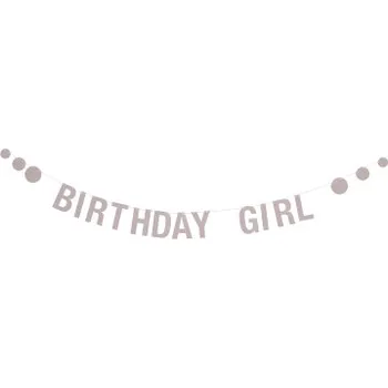 Girlanda „Birthday girl“ růžová