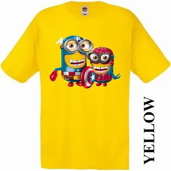 Chlapecké tričko detske-levne-bavlnene-tricko-potisk-mimon-Spiderman-Kpt-Amerika Barva: Yellow - žlutá, velikost: 164