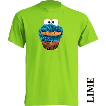 Chlapecké tričko detske-levne-bavlnene-tricko-potisk-cookie-monster Barva: Lime - limetková, velikost: 116