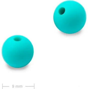 Dětské navlékací korálky Silikonové kulaté korálky 9 mm Turquoise