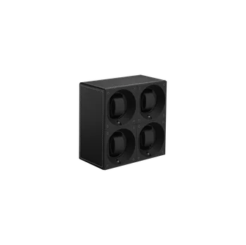 Natahovač hodinek SWISSKUBIK Multiple 4p SwissKubiK v černé kůži prošívanou bílou nití