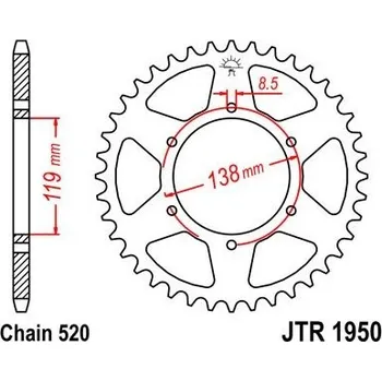 Řetězová sada pro motocykl Jt sprockets JTR 1950-50 Husaberg