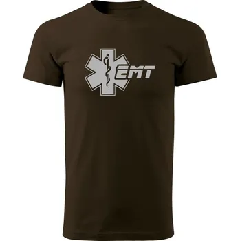 Pánské tričko Tričko EMT Emergency Medical Technician - hnědá