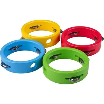 Dřevěná hračka Bigjigs Toys Dřevěná minitamburína žlutá