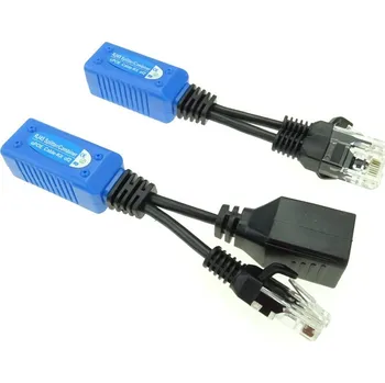 Síťový kabel Rozbočovač RJ45 s PoE výstup samec + samice