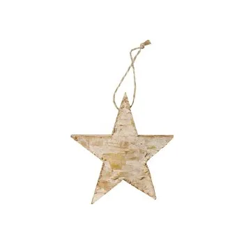 Vánoční ozdoba Hvězda ze světlého březového dřeva Nature