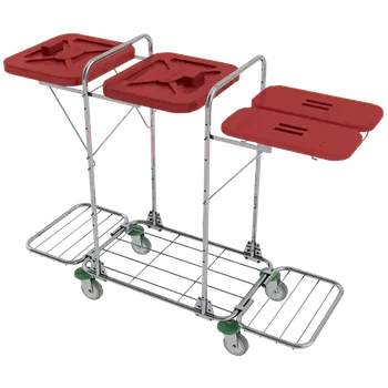 Odpadkový koš VK 120 - 80R vozík na třídění odpadu a prádla, ruční otevírání plast - VK - červený