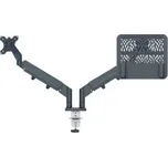 LEITZ Duální prostorově úsporné rameno pro monitor a laptop ERGO tmv. šedé (65380089)