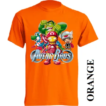 Chlapecké tričko detske-levne-bavlnene-tricko-potisk-Avengers Barva: Orange - oranžová, velikost: 128