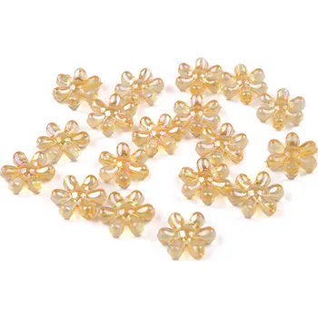 Dětské navlékací korálky Plastové korálky s AB efektem květ Ø17 mm