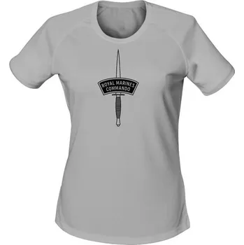 Dámské tričko Funkční dámské tričko ROYAL MARINES COMMANDO dagger - světle šedá