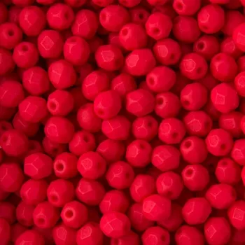 Dětské navlékací korálky Manumi české broušené korálky 4 mm Neon Red