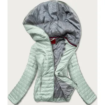 Mátově šedá dámská bunda s kapucí (DL011) odstíny zelené XL (42)