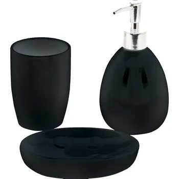Dávkovač mýdla Koupelnová sada Valmy 3 ks, černá