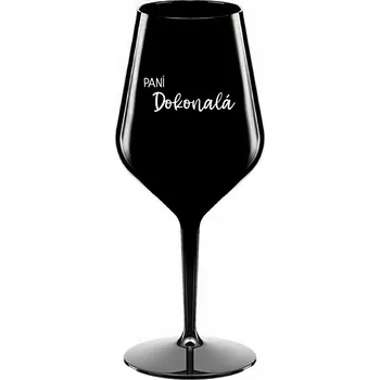 Sklenice PANÍ DOKONALÁ - černá nerozbitná sklenice na víno 470 ml