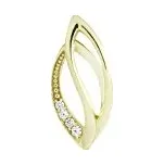 Přívěsek zlato Ovál špičatý se zirkony