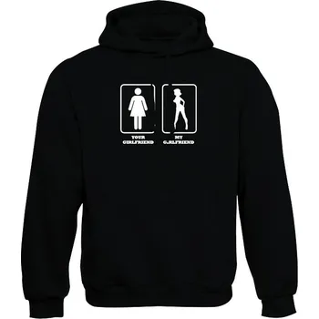 Pánská mikina Mikina s kapucí Your Girlfriend My Girlfriend - černá