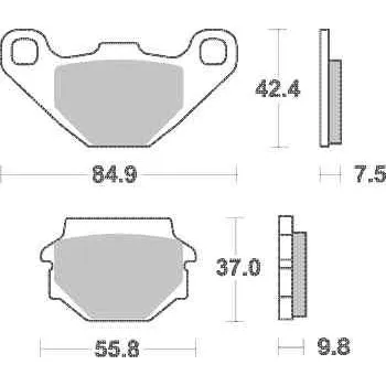 Brzda pro motocykl Brzdové destičky DP Brakes zadní APRILIA 125 Pegaso rok 92-99