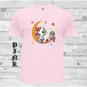 detske-levne-bavlnene-tricko-potisk-jednorozec-mesic Barva: Pink - růžová, velikost: 104