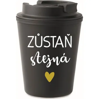 Termohrnek ZŮSTAŇ STEJNÁ - černý termohrnek 300 ml